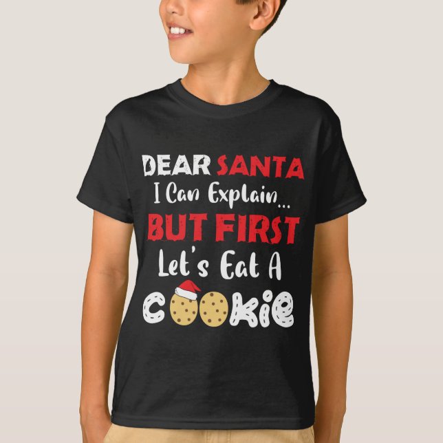 Lieber Weihnachtsmann essen Ein Keks Funny Christm T-Shirt (Vorderseite)