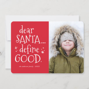Lieber Weihnachtsmann... Funny Holiday Foto Card Feiertagskarte