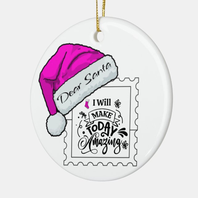 Lieber Weihnachtsmann heute phantastisch personali Keramik Ornament (Links)