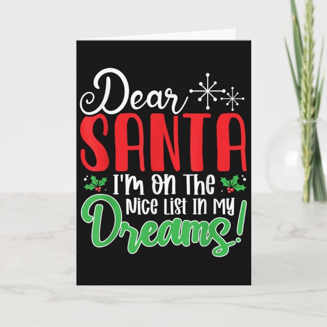 Lieber Weihnachtsmann, ich bin auf der netten List Karte (Vorderseite)