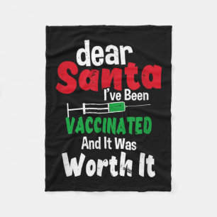 Lieber Weihnachtsmann, ich bin geimpft worden und Fleecedecke