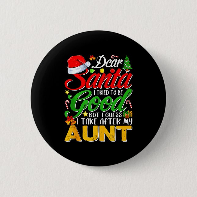 Lieber Weihnachtsmann, ich habe versucht, brav zu  Button (Vorderseite)