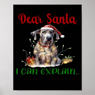 Lieber Weihnachtsmann, ich kann den Great Dane erk Poster