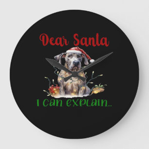 Lieber Weihnachtsmann, ich kann den Great Dane Ess Große Wanduhr