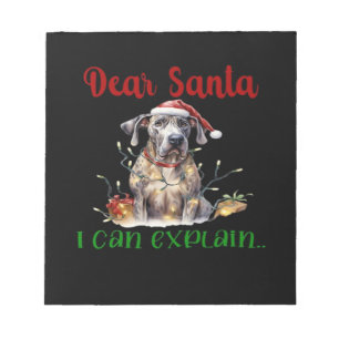 Lieber Weihnachtsmann, ich kann den Great Dane Ess Notizblock
