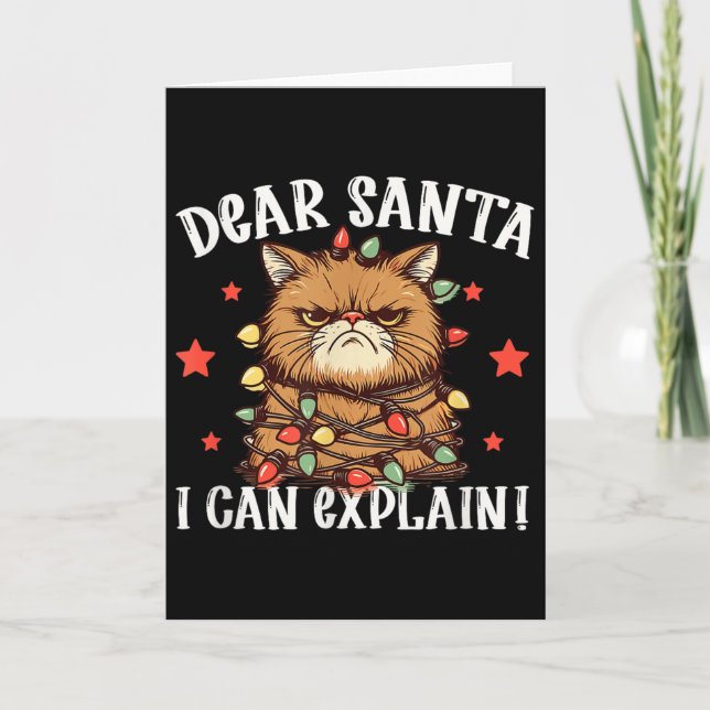 Lieber Weihnachtsmann, ich kann den Kater erklären Karte (Vorderseite)