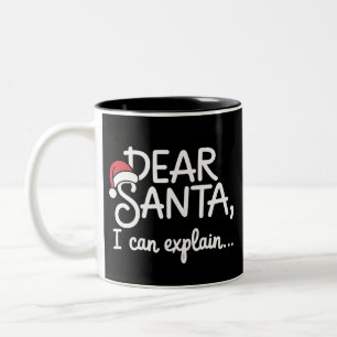 Lieber Weihnachtsmann, ich kann den lustigen Weihn Zweifarbige Tasse