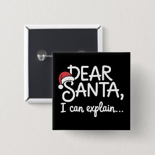 Lieber Weihnachtsmann, ich kann die lustige Weihna Button