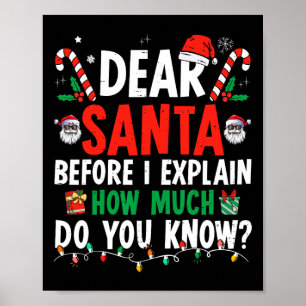 Lieber Weihnachtsmann ich kann erklären lustiges W Poster