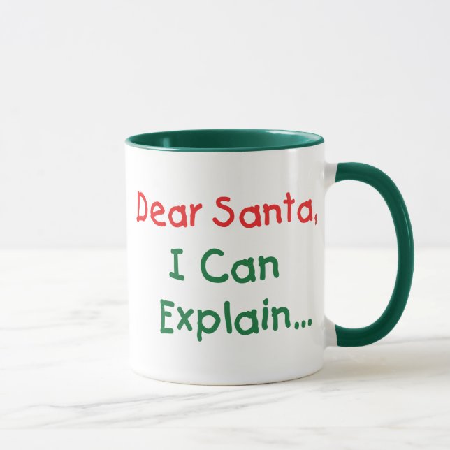 Lieber Weihnachtsmann, ich kann erklären - Witzige Tasse (Rechts)