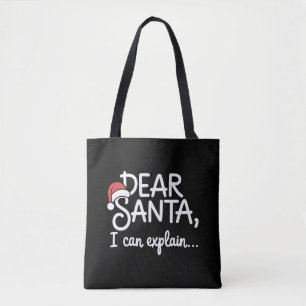 Lieber Weihnachtsmann, ich kann es erklären Lustig Tasche