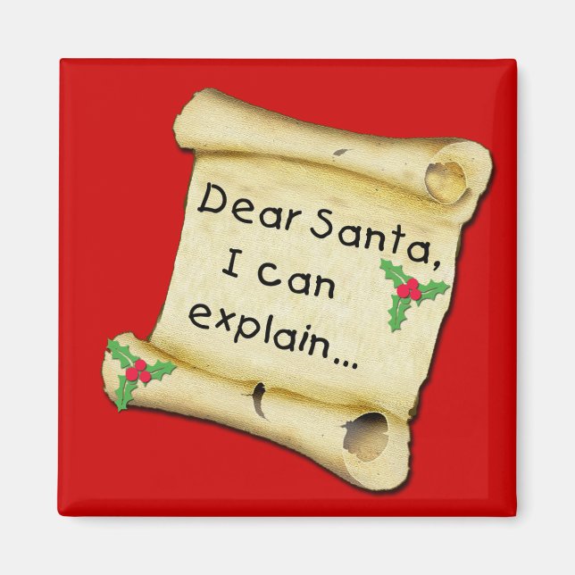 Lieber Weihnachtsmann...ich kann lustige Kinder-He Magnet (Vorne)