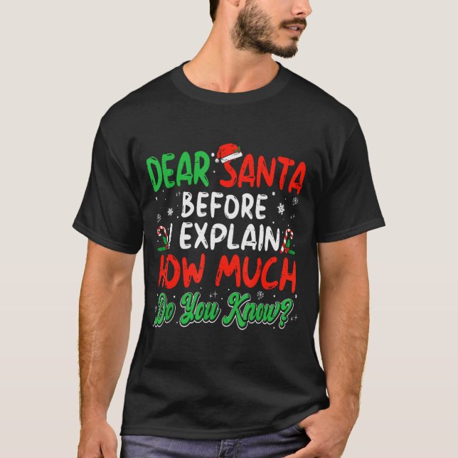 Lieber Weihnachtsmann, ich kann lustige Weihnachts T-Shirt (Vorderseite)