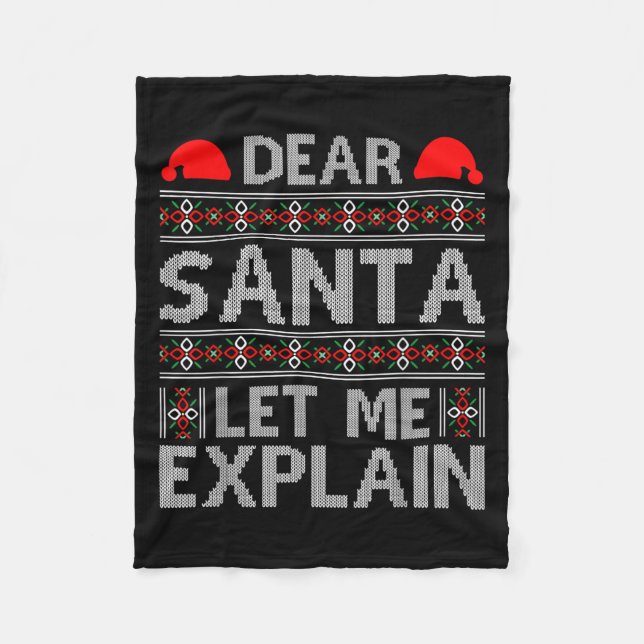 Lieber Weihnachtsmann, lass mich erklären Lustige  Fleecedecke (Vorderseite)
