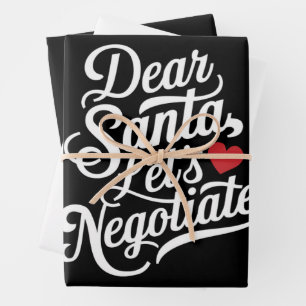 Lieber Weihnachtsmann, lasst uns verhandeln Lustig Geschenkpapier Set