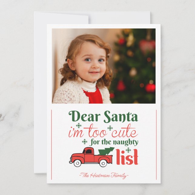 Lieber Weihnachtsmann Liste Ein Foto Weihnachten (Vorderseite)