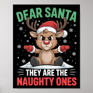 Lieber Weihnachtsmann Lustige Ungezogene Rentier W Poster