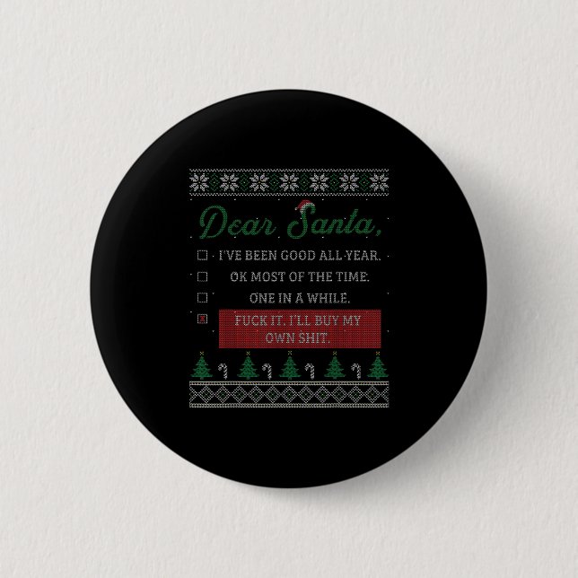 Lieber Weihnachtsmann Lustiger Weihnachten Zitat S Button (Vorderseite)