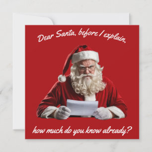 Lieber Weihnachtsmann... Lustiger Weihnachtsmann, Feiertagskarte