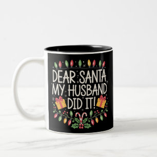 Lieber Weihnachtsmann Mein Mann Hat Es Getan Weihn Zweifarbige Tasse