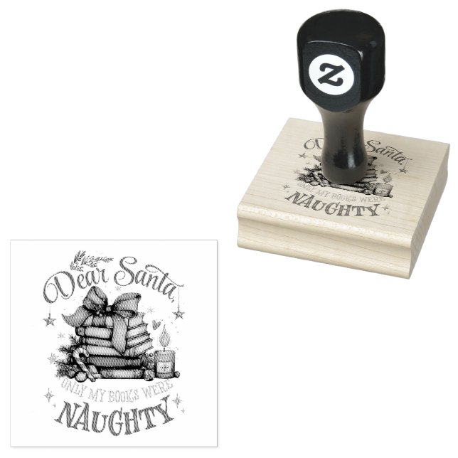 Lieber Weihnachtsmann, nur meine Bücher waren schm Gummistempel (Stempel)