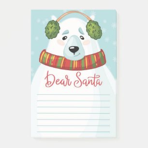 Lieber Weihnachtsmann Polar Bär Post-It Notizen