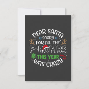 Lieber Weihnachtsmann, sorry für die lustigen Weih Mitteilungskarte