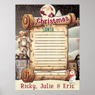 Lieber Weihnachtsmann Spielzeug-Geschenk-Anfrage-L Poster