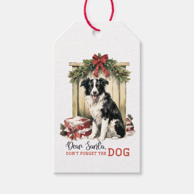 Lieber Weihnachtsmann Vergiss den Hund nicht Geschenkanhänger (Vorderseite)
