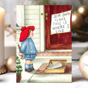 Lieber Weihnachtsmann Vintage Feiertagspostkarte
