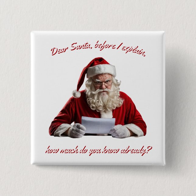 Lieber Weihnachtsmann... Weihnachtsmann, Weihnacht Button (Vorderseite)
