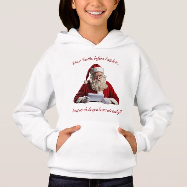 Lieber Weihnachtsmann... Weihnachtsmann, Weihnacht Hoodie (Vorderseite)