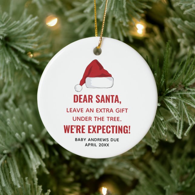 Lieber Weihnachtsmann, wir erwarten Personalisiert Keramik Ornament (Baum)