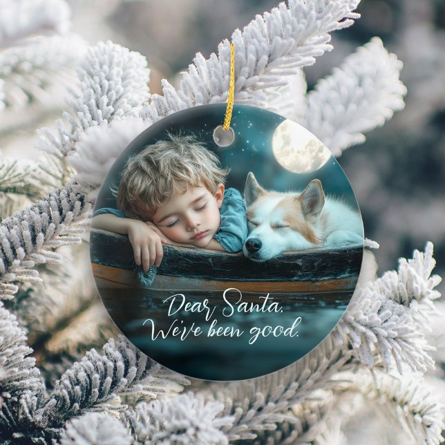 Lieber Weihnachtsmann Wir waren ein gutes Foto für Keramik Ornament (Von Creator hochgeladen)