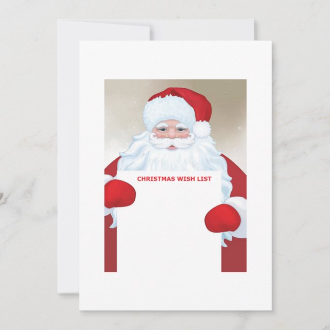 "Lieber Weihnachtsmann, Wunschliste für Kinder" Einladung (Vorderseite)