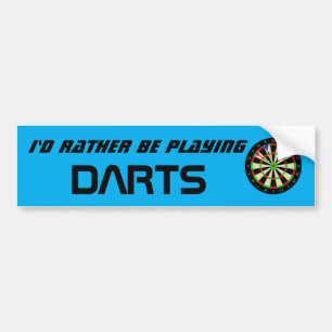 Lieber würde ich Darts spielen Lustiger Dartspiele Autoaufkleber