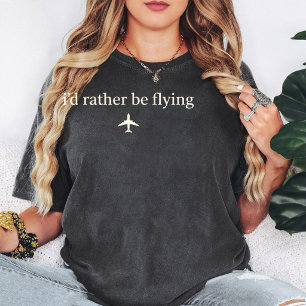Lieber Würde Ich Flugzeug Fliegen Grafik T-Shirt