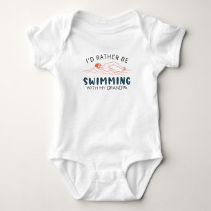 Lieber würde ich mit meinem Opa Schwimmer schwimme Baby Strampler