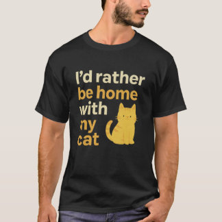 Lieber Zuhause mit Katze Soft Pastel Ästhetik T-Shirt