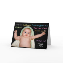 Liebes Baby mit Bedarfskarte