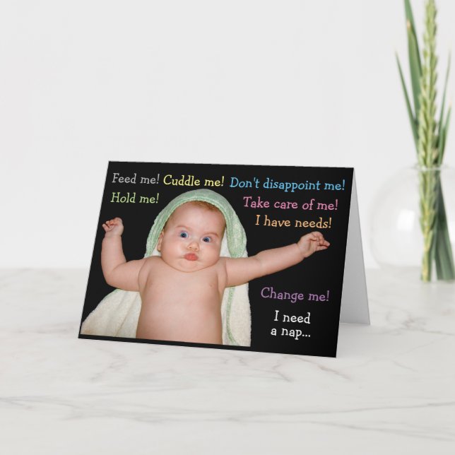 Liebes Baby mit Bedarfskarte Karte (Vorderseite)