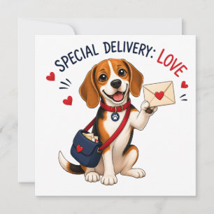 Liebes-Beagle mit Speziallieferung Karte