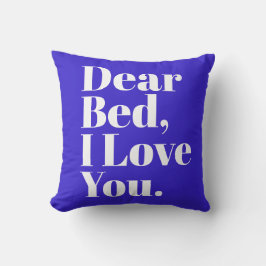Liebes Bett, ich Liebe, Sie Cobalt Blau und Weiß Kissen