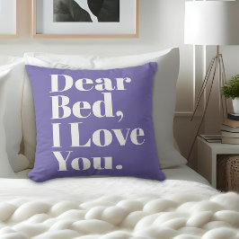 Liebes Bett, ich Liebe Sie Lila und weiß Kissen