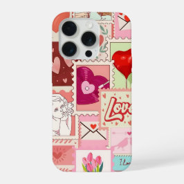 Liebes-Collage-Handyhülle | Romantische rosa Ästhe iPhone 15 Pro Hülle