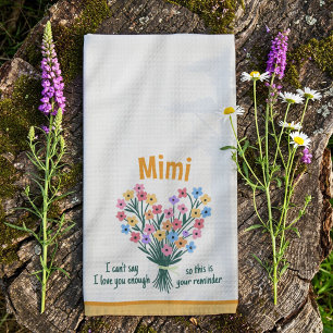 Liebes-Erinnerungsküchentuch - Blumenstrauß (Gelb) Geschirrtuch