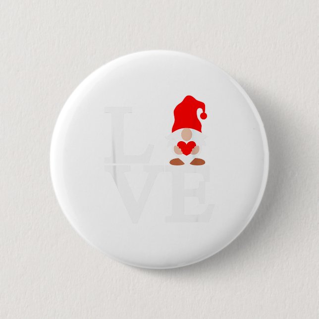 Liebes-Gnom-Valentinstage Button (Vorderseite)