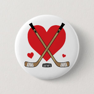 Liebes Herz Hockeyschläger Mädchen Hockey Charme A Button