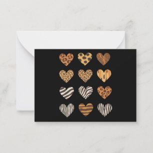 Liebes Herz Leopard Süß Valentinstag  Mitteilungskarte