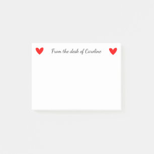 Liebes Herz Personalisiert Schwarz und Rot Post-it Klebezettel
